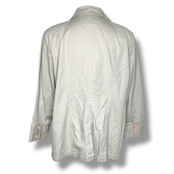 INC International Concepts Womens 2X Button Up‎ Jacket Shirt Tan Utility - Picture 2 of 7